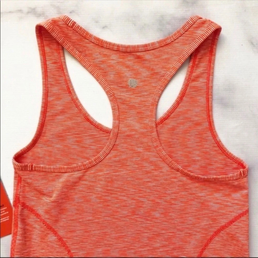 Zella‎ Orange Striped Racer Racerback Tank Top - Picture 5 of 7